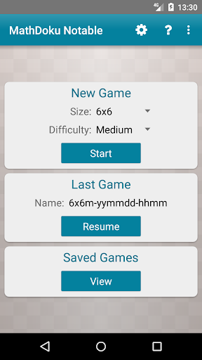 Android application MathDoku Notable screenshort