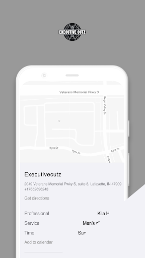 Android application Executive Cutz screenshort