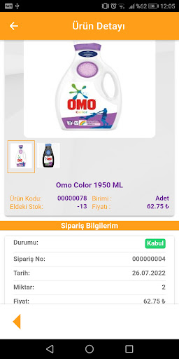 Bayi Sipariş Screen 3