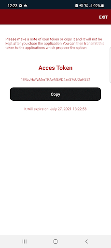 Acces Token Screen 3