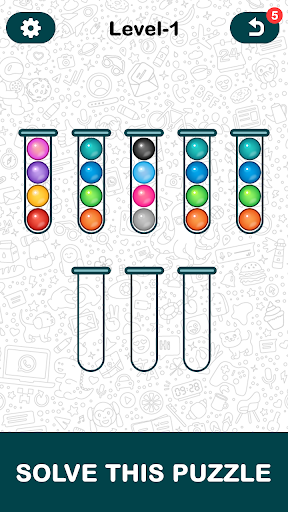 Android application Ball sort puzzle - number sort screenshort