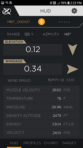 Android application Wilcox Ballistics screenshort