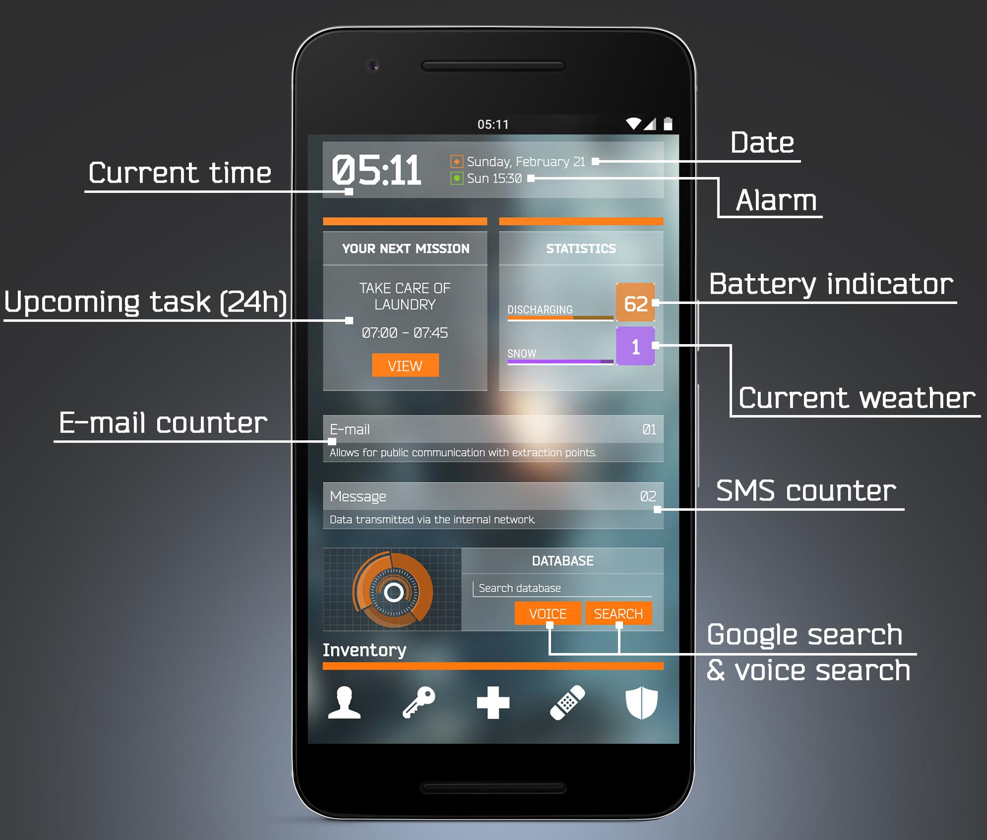Android application Vision OS - UCCW skin/theme screenshort