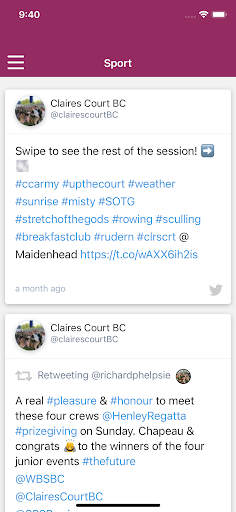 Claires Court App Screen 2