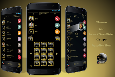 Theme Dialer Frame Black Gold  screenshots 1