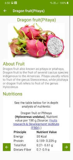 Fruits Nutritions and Benefits