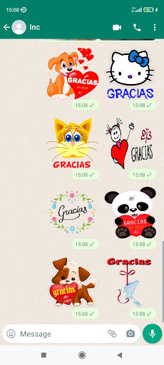 Gracias pegatinas WAStickerApp Screen 2