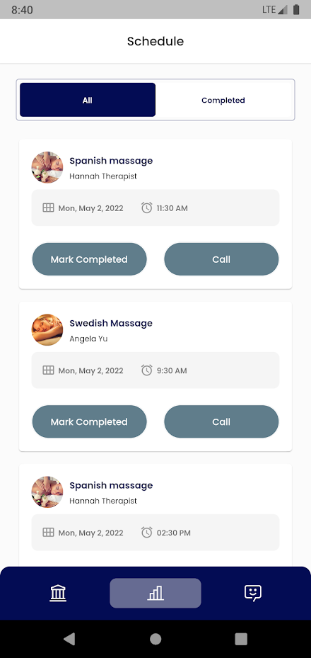 Prestals Massage App Screen 3