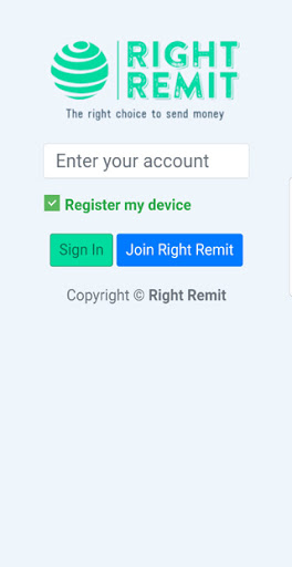 Android application Right Remit screenshort