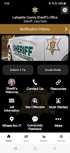Android application Lafayette Co. Sheriff’s Dept. screenshort