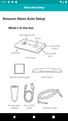 Android application User guide for Echo Auto screenshort