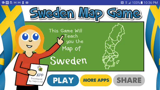 Android application Sweden Map Puzzle Game screenshort