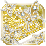 Butterflies Theme Golden Keyboard icon