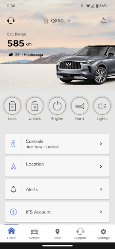 Android application MyINFINITI Canada screenshort