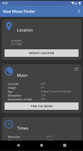 Moon Finder Screen 2