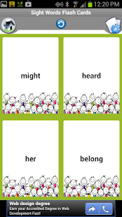 Sightwords Flashcards for Kids Screenshot