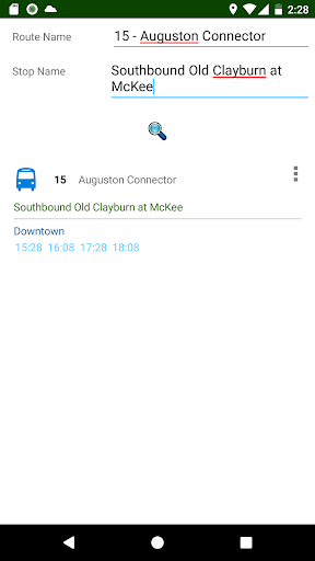 Android application British Columbia Bus Time screenshort