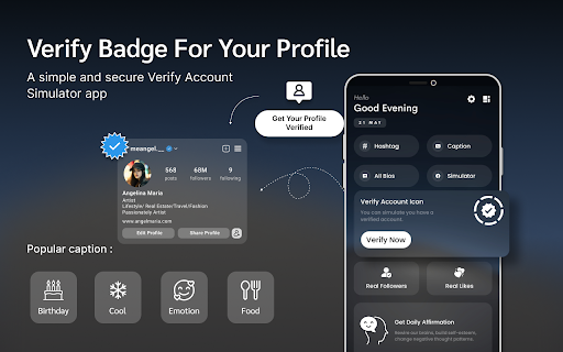 Android application Verify Badge for your profile screenshort