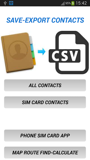 Android application Save-Export Contacts screenshort