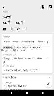 Diccionario español inglés Screenshot