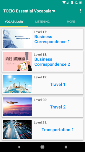 Android application TOEIC Listening & Vocabulary screenshort