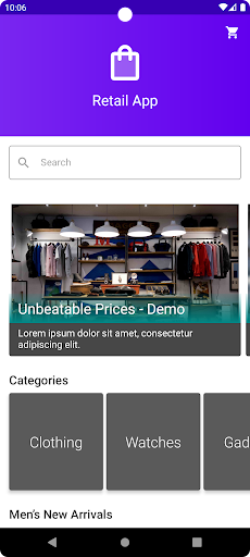 Android application ML.01.commerce demo screenshort