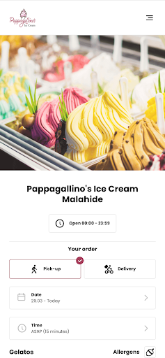 Android application Pappagallino's Ice Cream screenshort