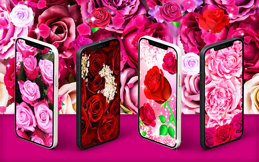 Android application Pink red roses live wallpaper screenshort