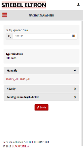 Servisná aplikácia STE Screen 3