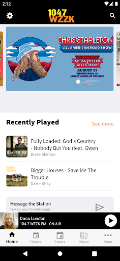 Android application 104.7 WZZK screenshort