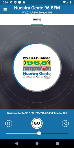 Android application Nuestra Gente 96.5FM screenshort