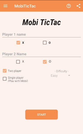 Android application TicTacToe Game screenshort