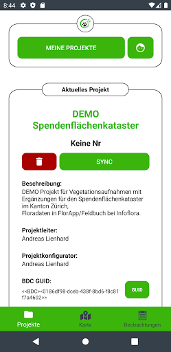 Android application BioDivCollector screenshort