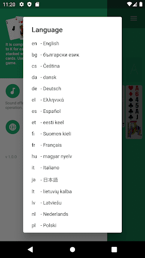 FreeCell.Cards game. Solitaire Screen 3