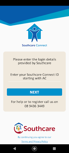 Android application Southcare Connect screenshort