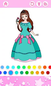 Princesa para colorir - Jogos para meninas : princesas, castelos e jóias !  Desenhos::Appstore for Android