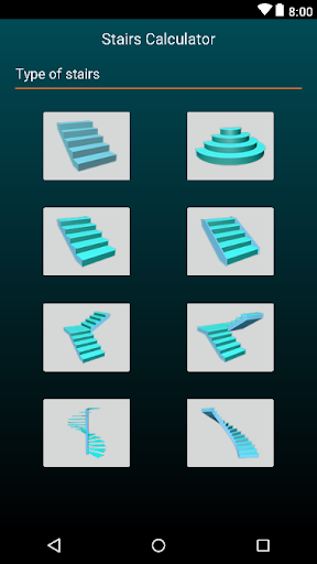 Android application Classic stair calculator screenshort