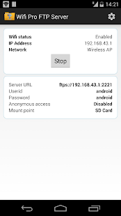 WiFi Pro FTP Server Tangkapan layar