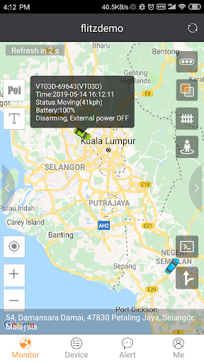 Flitztrack GPS Screen 2