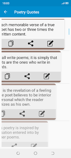 Poetry Quotes App Screen 2