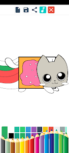 Nyan Kawaii Cat Coloring