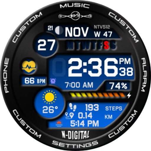 NTV512 - N Digital Watch face logo