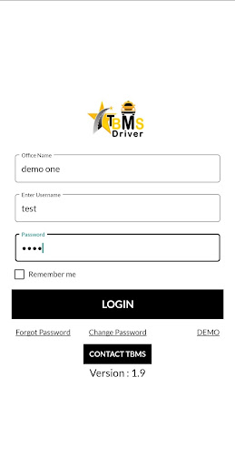 Android application TBMS Driver dispatch software screenshort