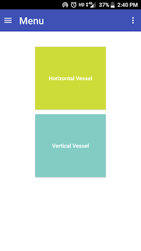 Android application Tank Partial Volume Calculator screenshort