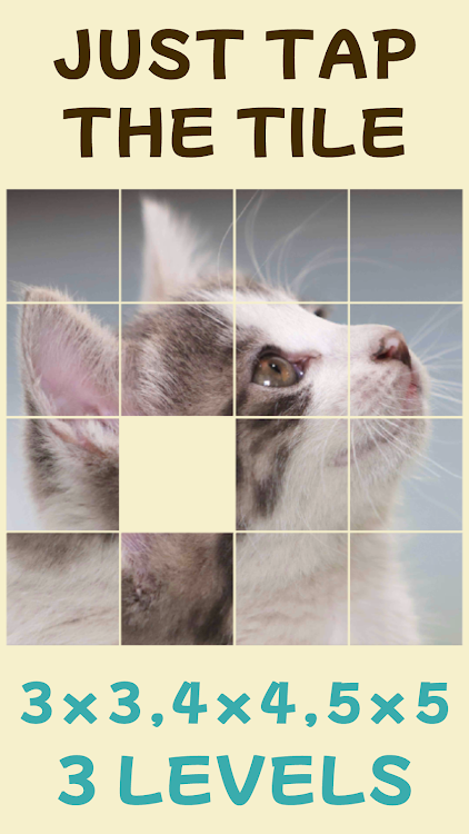 #2. CAT PUZZLE GAME/Move the tiles (Android) By: kohei web store