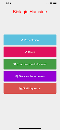 Android application Biologie Humaine screenshort