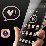 Cover Image of Download Rose Gold Metallic Heart Theme 1.1.5 APK