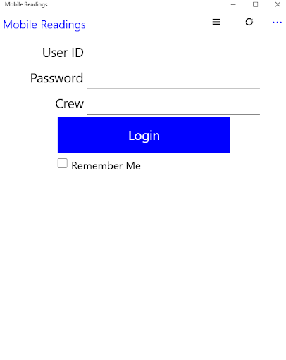 Utility Mobile Readings Screen 2