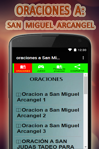 Android application oracion a San Miguel Arcangel screenshort