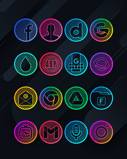 Screenshot of Lines Circle - Neon Icon Pack
